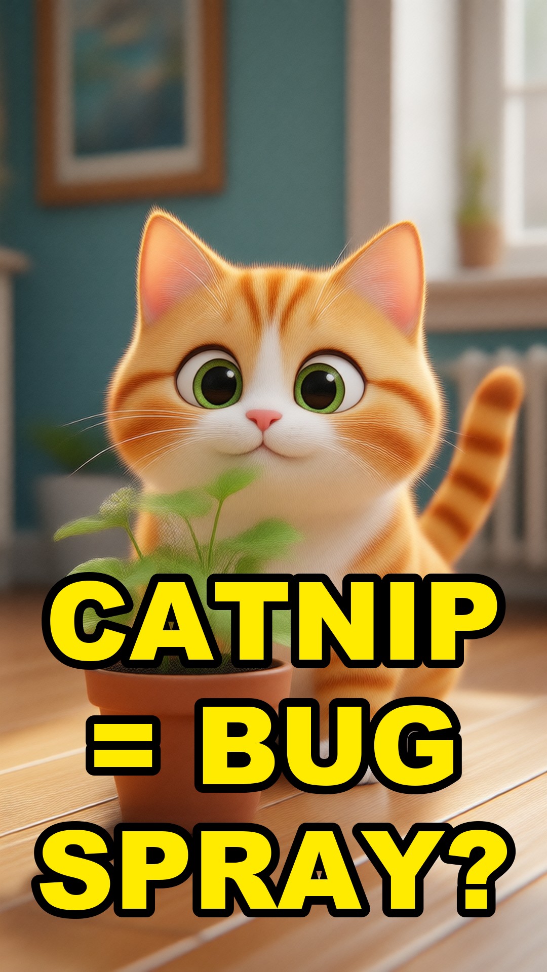 Cartoon illustration: Your Cat Isn't Just High On Catnip, It's Wearing Bug Spray