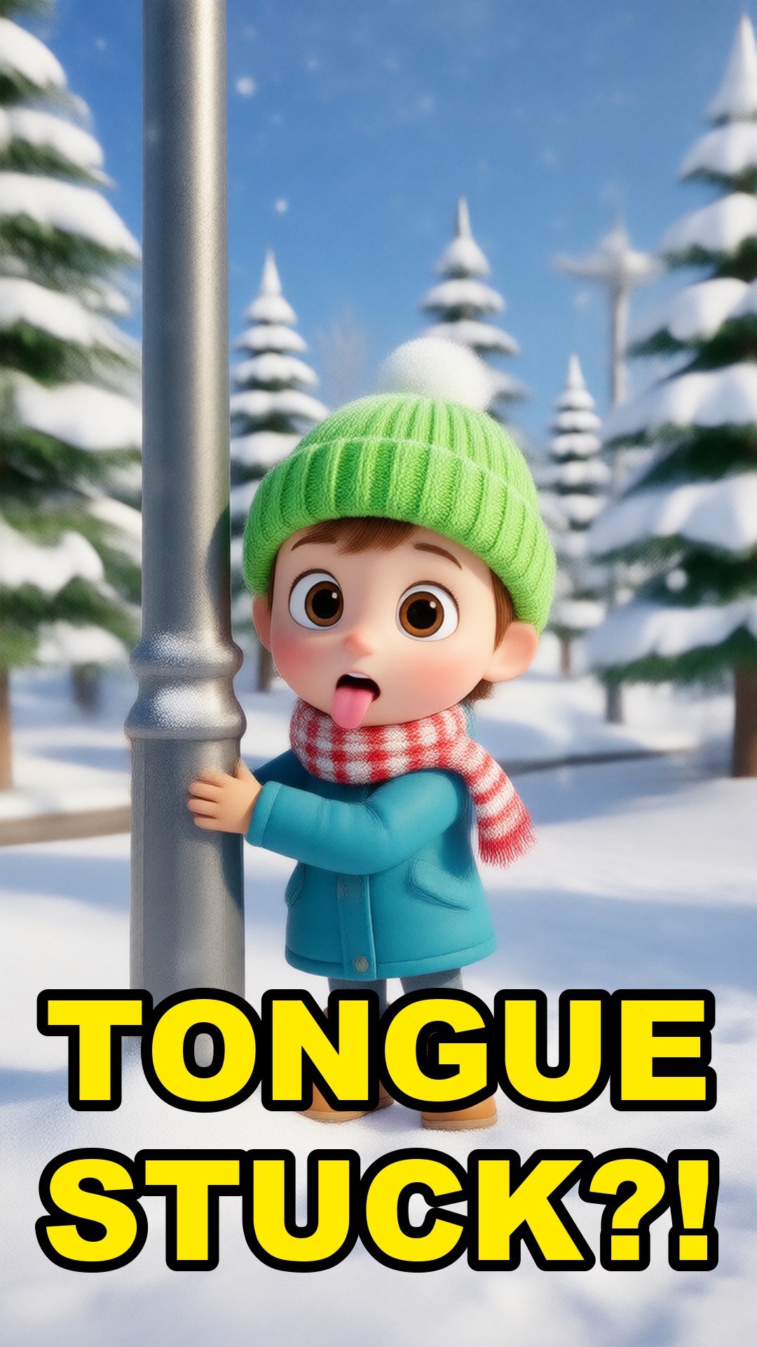 Cartoon illustration: Why Licking A Frozen Pole Traps Your Tongue