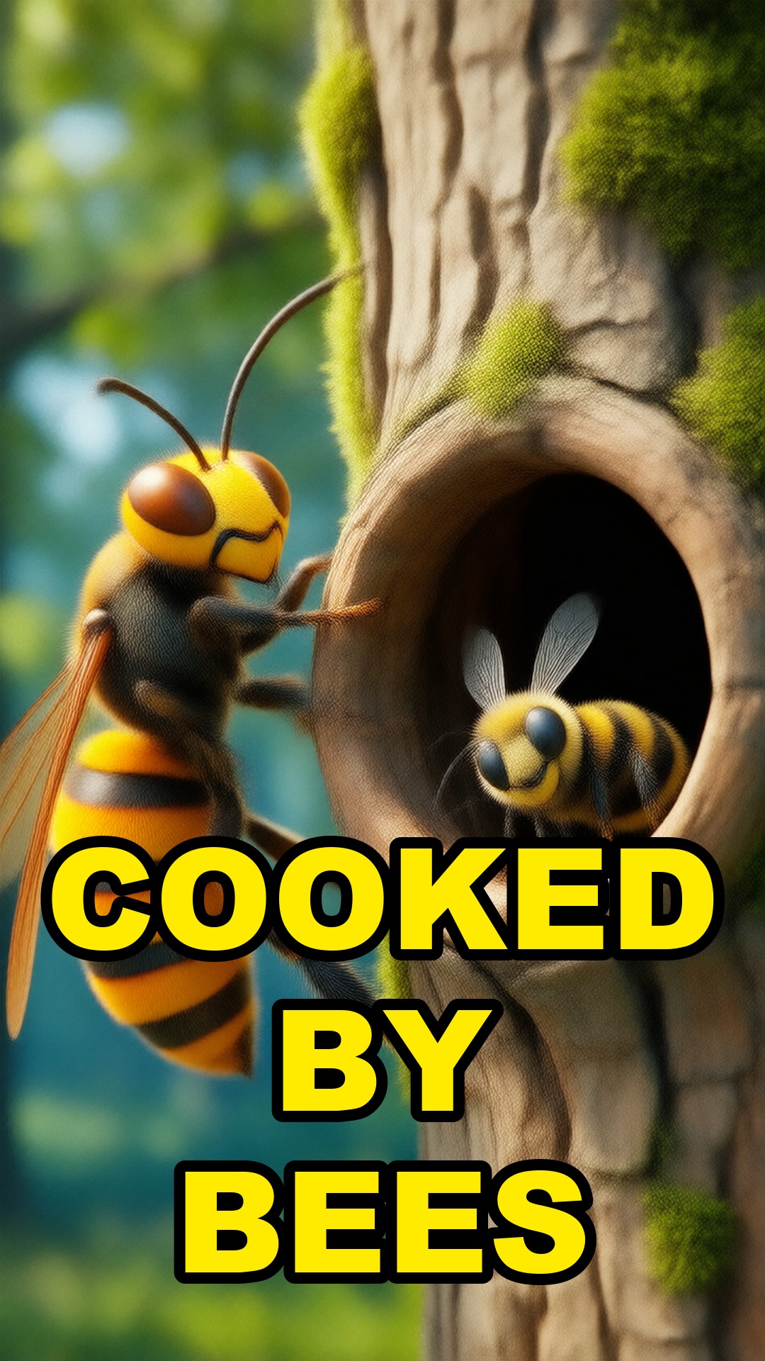 Cartoon illustration: These Bees Cook An Intruder Alive