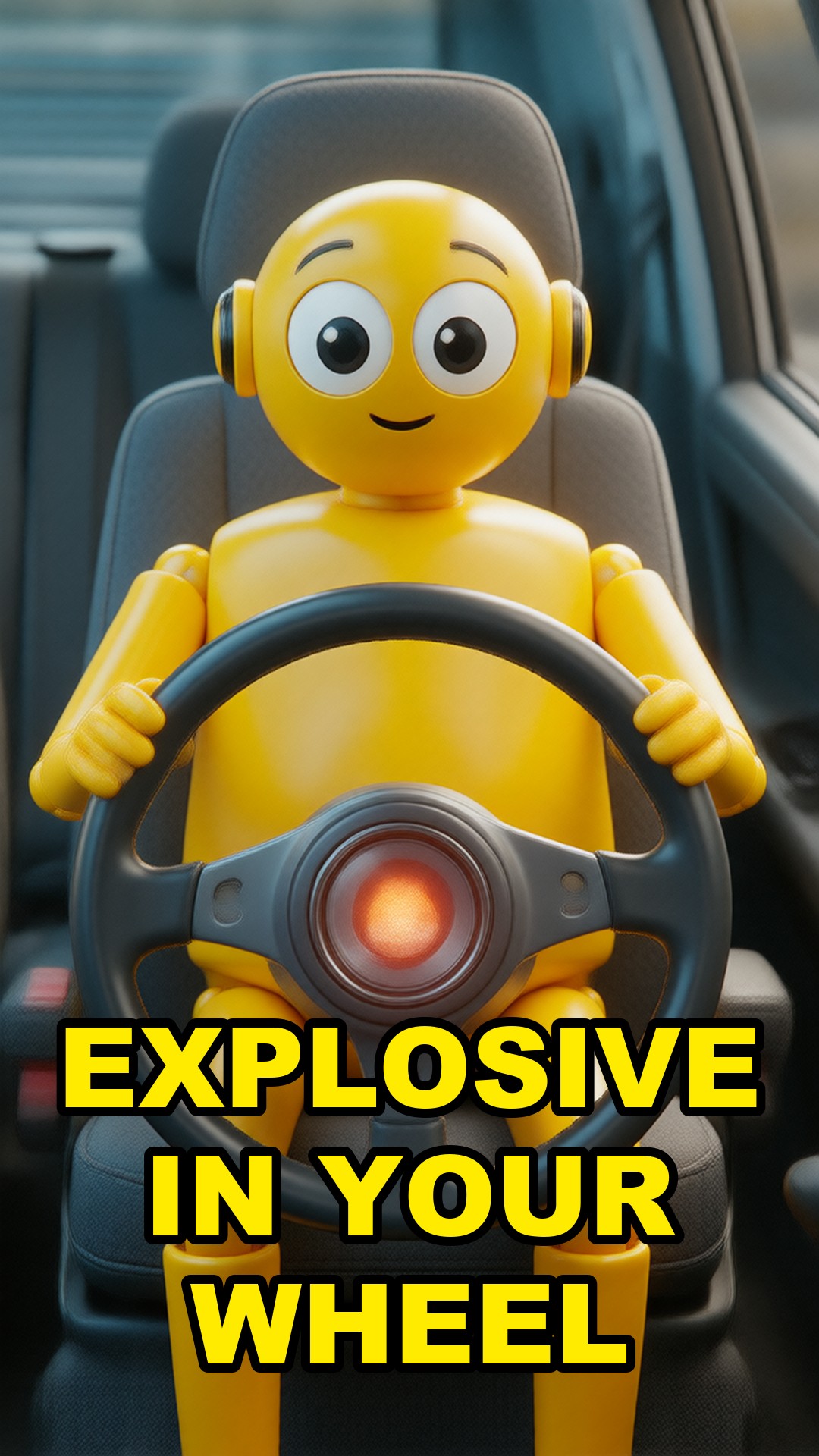 Cartoon illustration: The Tiny Explosion Hidden In Your Steering Wheel