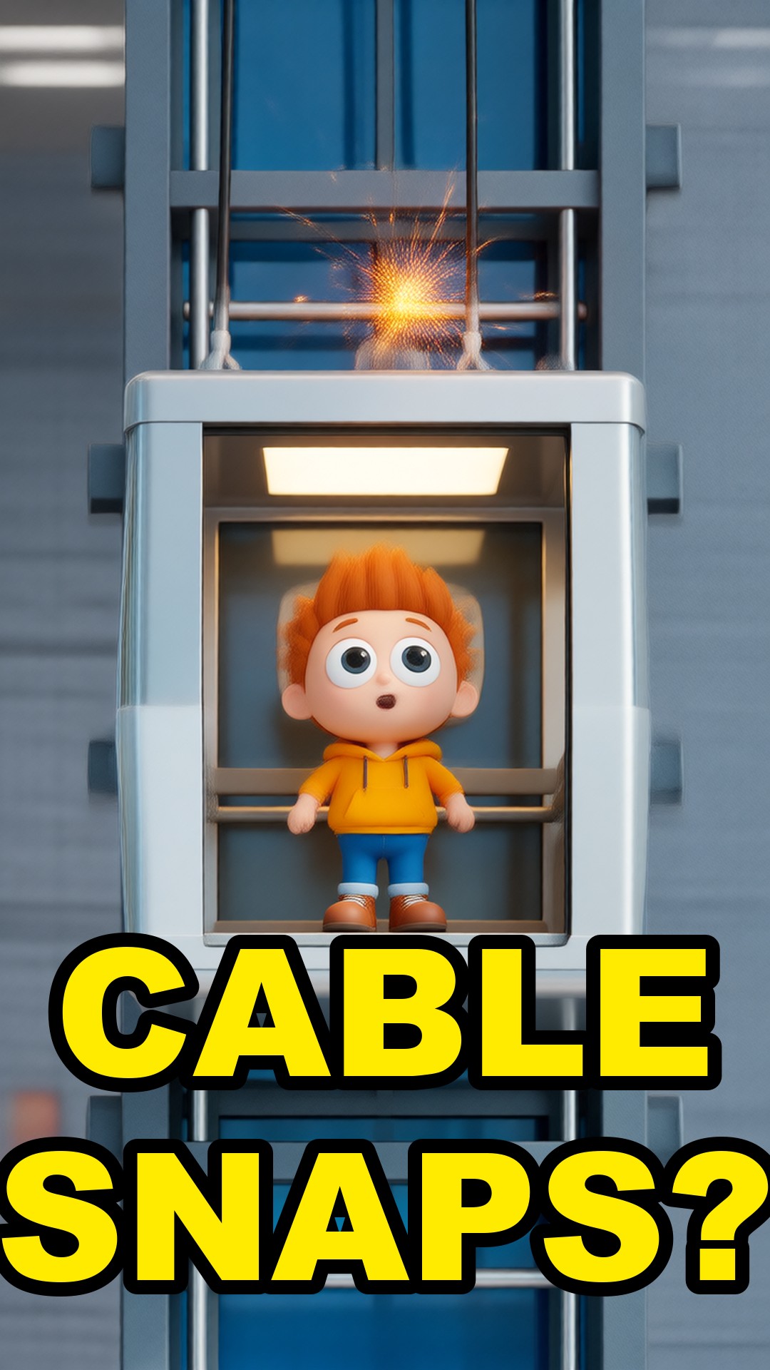 Cartoon illustration: Why A Snapped Elevator Cable Won't Drop You
