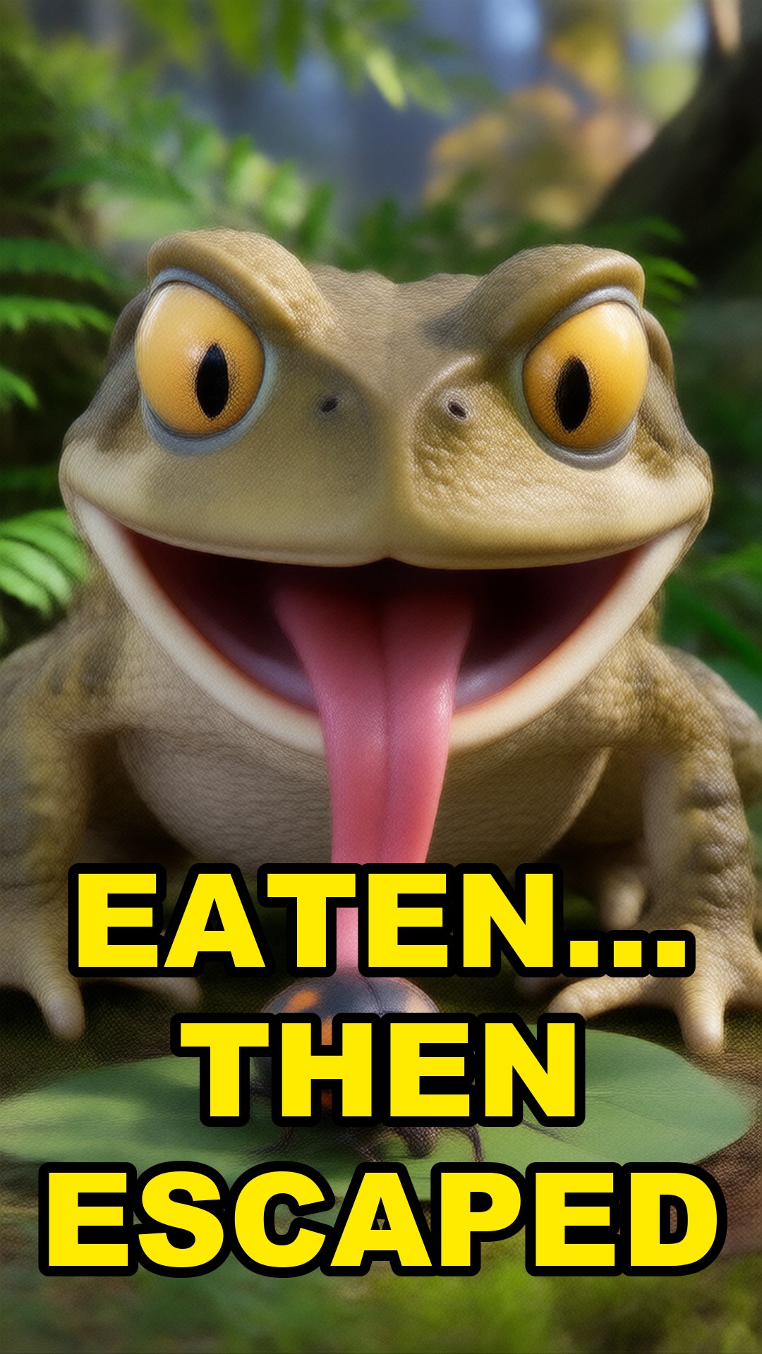 Cartoon illustration: This Beetle Gets Eaten, Then Makes The Toad Throw It Up