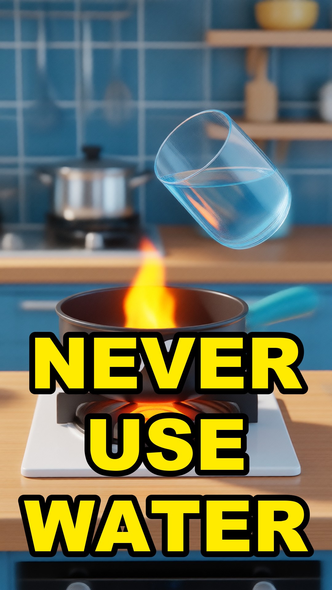Cartoon illustration: Why You Should Never Throw Water On A Grease Fire